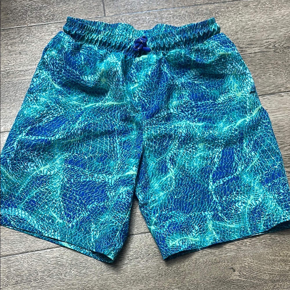 Vibrant Blue Patterned Swim Shorts